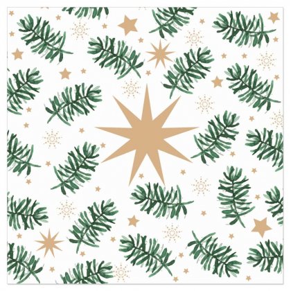 Servetėlės Christmas Branches and Star White
