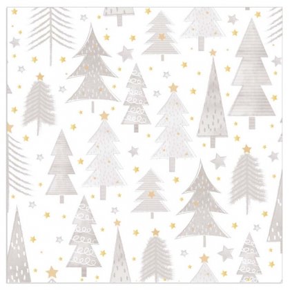 Servetėlės Christmas Trees White Taupe