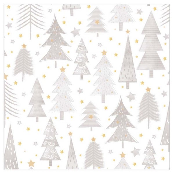 Servetėlės Christmas Trees White Taupe