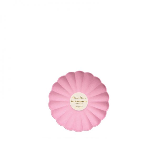 Lėkštės šventei Deep Pink Simply Eco (mažos, 8 vnt.)