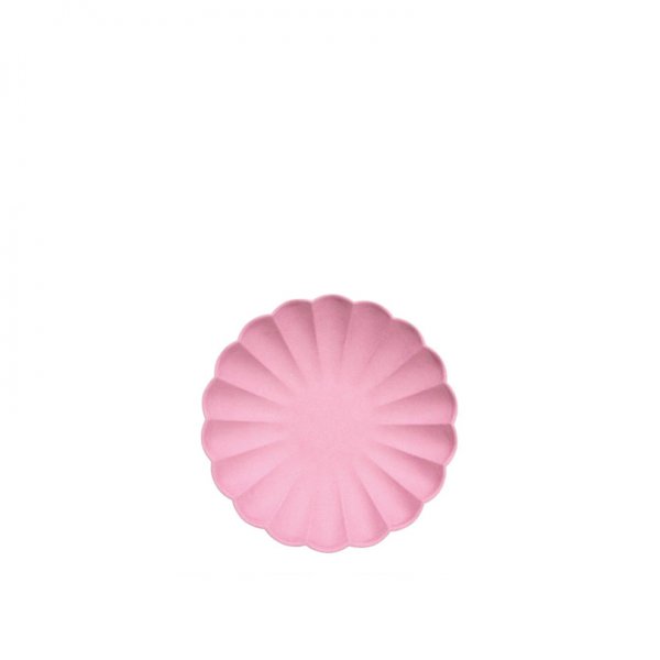 Lėkštės šventei Deep Pink Simply Eco (mažos, 8 vnt.)