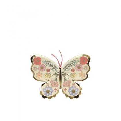 Lėkštės šventei Floral Butterfly (8 vnt.)