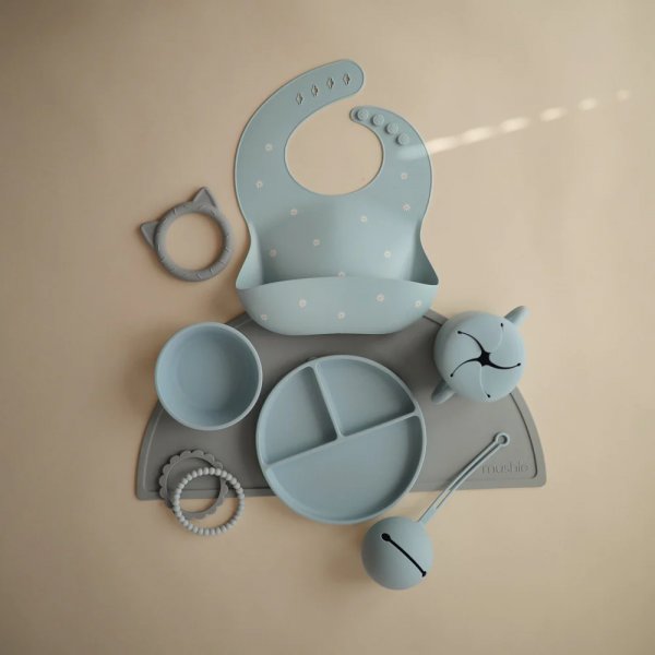 Silikoninis dubenėlis limpančiu dugnu Powder Blue